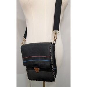 GANESHHIMAL Hand Woven Crossbody Bag Black Recycled Unique One of a Kind